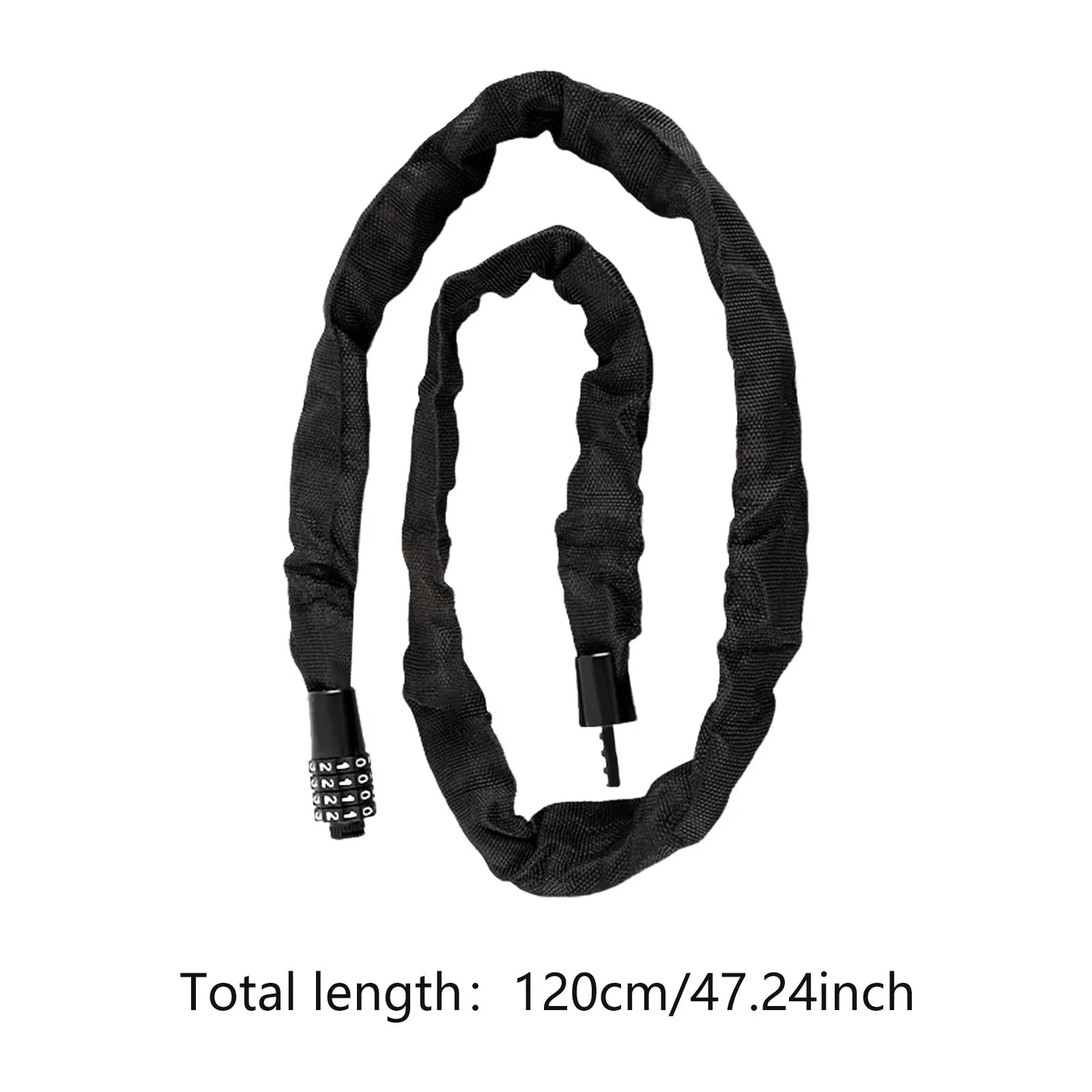 Anti-Diebstahl Fahrrad Kettenschloss – Universelles Zahlenschloss für Fahrrad, Roller & Skateboard | 4-stelliger Code 80/100/120cm Kaufschwan® 120cm