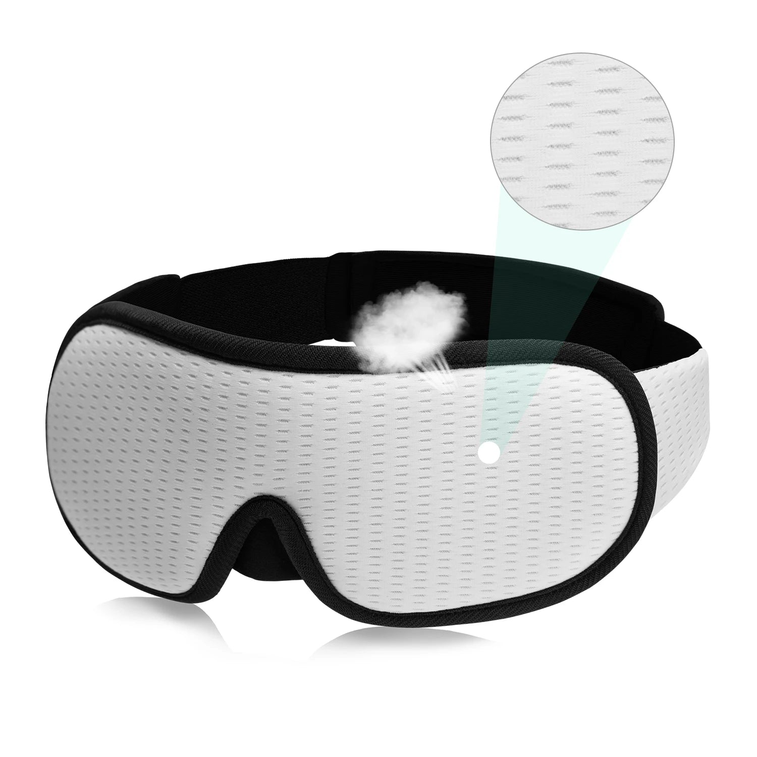 3D Schlafmaske | Weiche Gepolsterte Augenmaske | Lichtblockierende Stoffabdeckung & Augenklappe Kaufschwan® Weiß