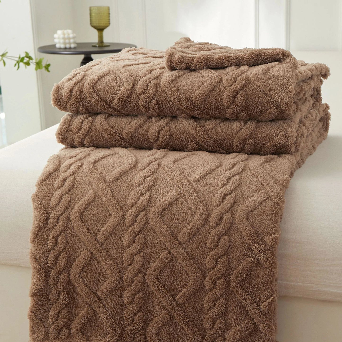 Sherpa Decke – Weicher, dicker und warmer Fleece Überwurf für Zuhause, Sofa, Neugeborene, Kinderbettwäsche & Reise Kaufschwan® Kaffee 150x200cm