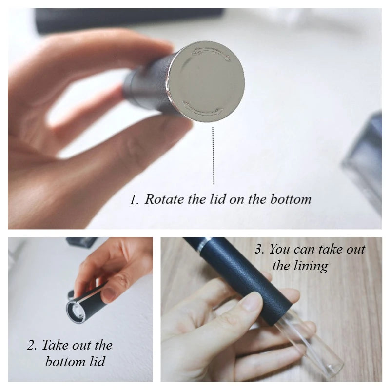 10ml Luxury Leather Glass Perfume Spray Bottle Portable Mini Refillable Perfume Atomizer Empty Traveling Perfume Refill Bottles Kaufschwan®