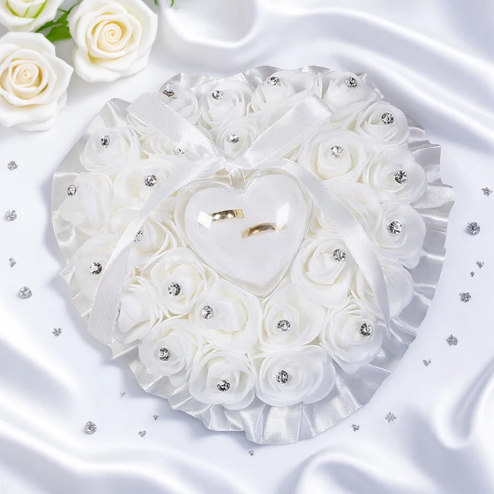 Rosen Ringkissen Hochzeit – Eleganter Ringhalter für Paare Kaufschwan®