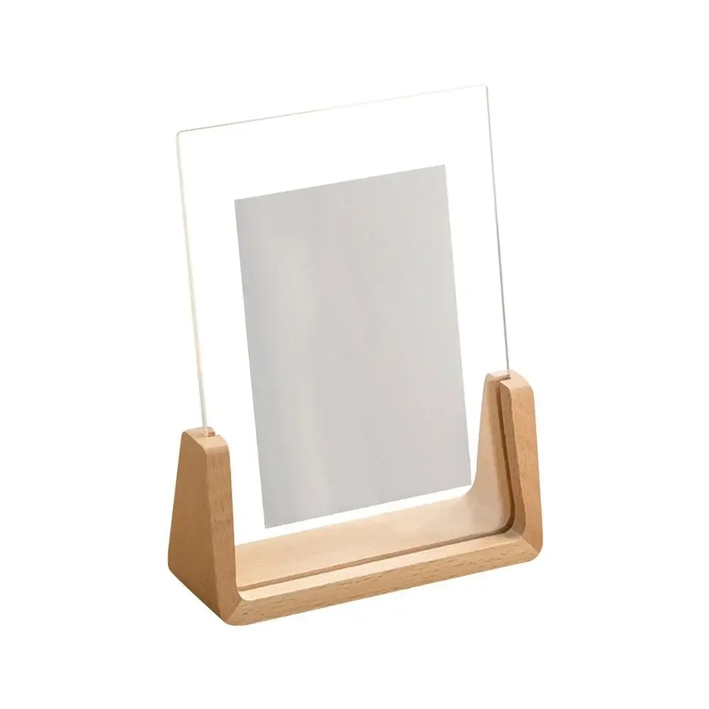 Walnuss / Buche Kreativer Acryl U Form Bilderrahmen – Transparenter Holz Desktop Fotorahmen Kaufschwan® 10.2x15.2cm-A