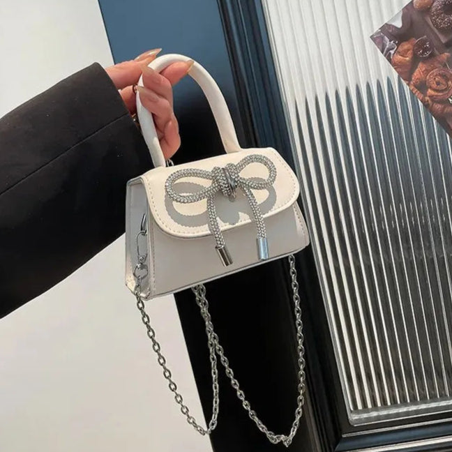 Bunte Schultertasche mit Schmetterlingsknoten – PU Leder Crossbody Ketten-Satchel & Handtasche für Damen Kaufschwan®