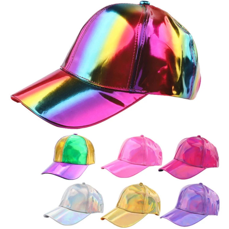 Unisex PU Rainbow Farbwechsel Baseballkappe | Fashion Erwachsenen Laser Hip Hop Kappe | Outdoor Freizeit Snapback Glänzende Party Kappe Kaufschwan®