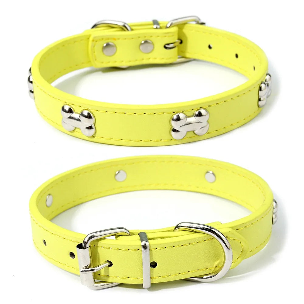 Knochen Leder Hundehalsband Strapazierfähig Verstellbar für Kleine Große Hunde Katzen Welpen Kaufschwan®
