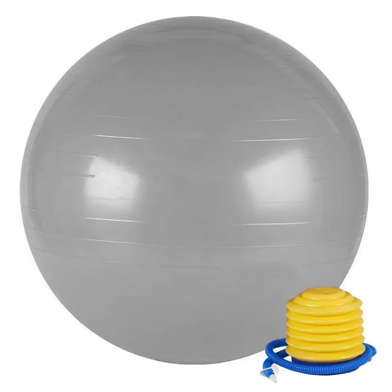 Aufblasbarer Anti-Burst Gymnastikball aus PVC für Yoga, Pilates, Gleichgewichts- und Heimtraining Fitnesszubehör Kaufschwan® Grau 65cm