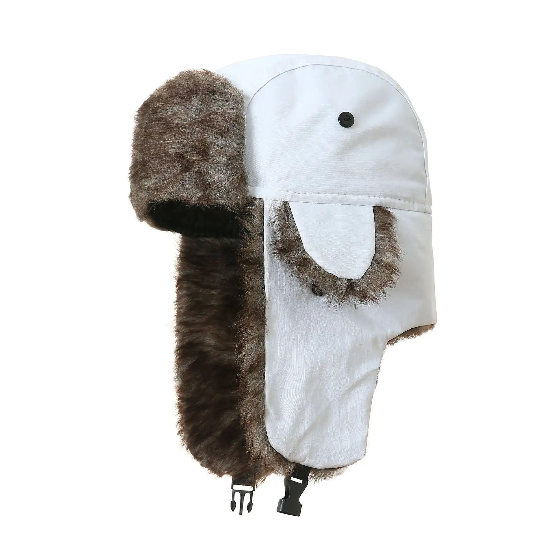 Unisex Trapper Aviator Trooper Mütze – Winter Bombermütze mit Ohrenklappen & Kunstfell | Warme Russische Skimütze für Damen & Herren Kaufschwan® Weiß