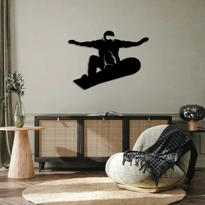 Snowboarder Metall Wanddeko – Ski Sport Eisen Wandbild Kaufschwan®