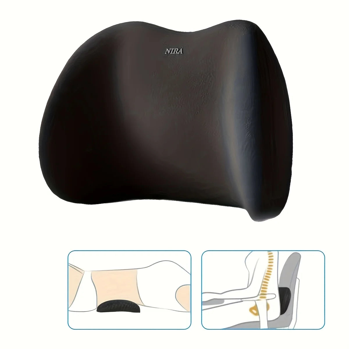 Ergonomisches Memory Foam Lendenkissen | Komfortables Rückenstützkissen | Waschbarer Bezug für Büro & Bett Kaufschwan®