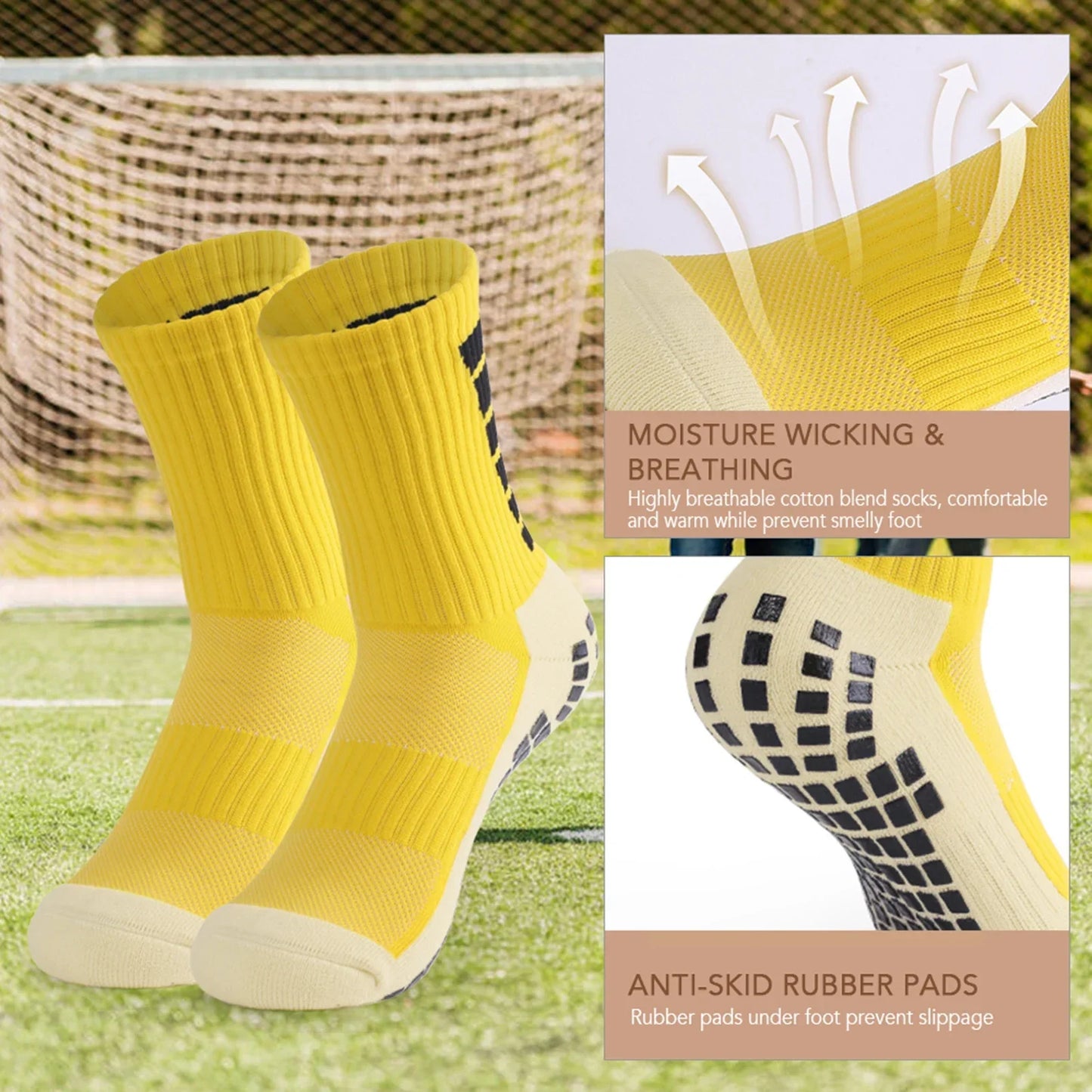 Herren Anti-Rutsch-Sportsocken | Fußball, Basketball, Volleyball, Laufen, Trekking & Wandern Kaufschwan®