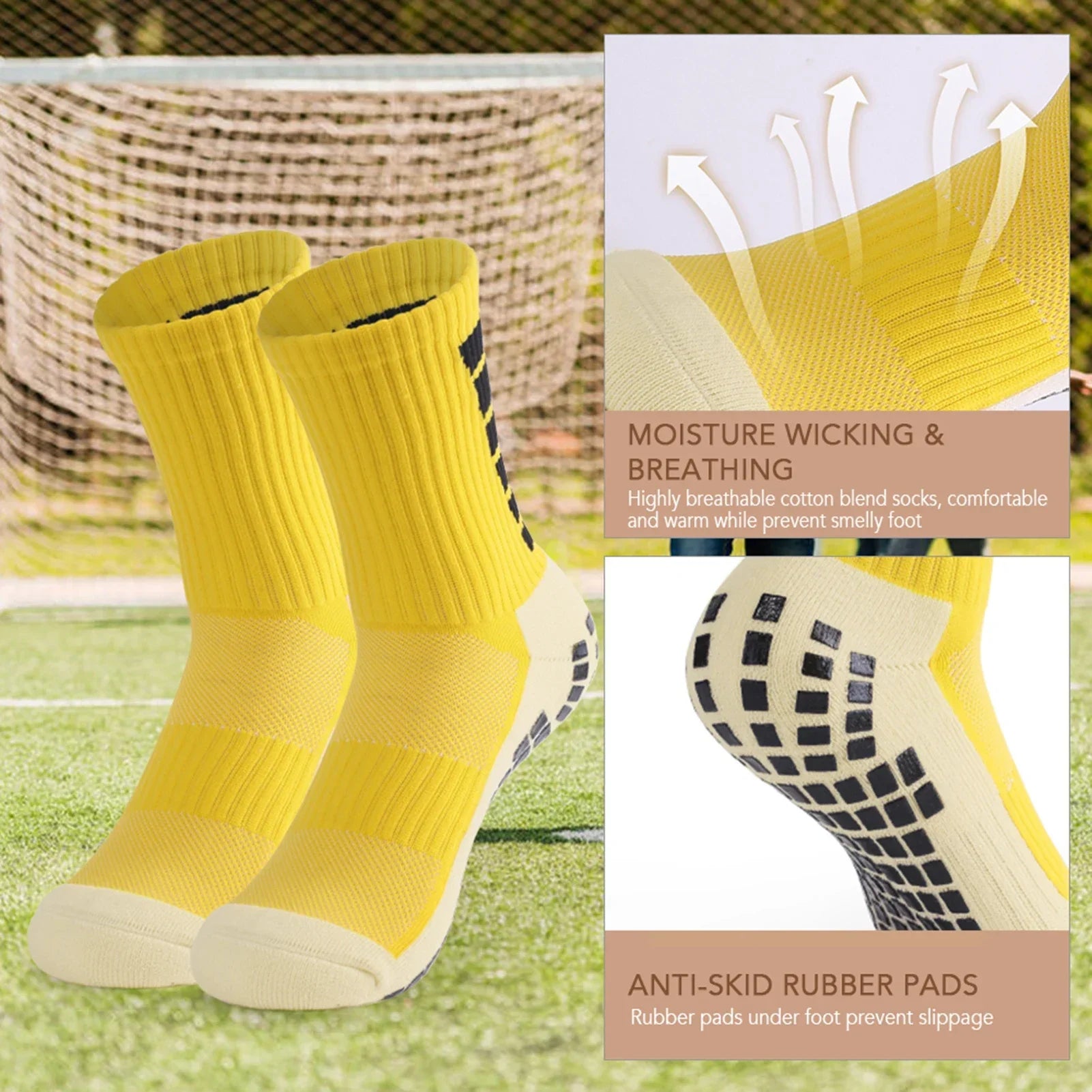 Herren Anti-Rutsch-Sportsocken | Fußball, Basketball, Volleyball, Laufen, Trekking & Wandern Kaufschwan®