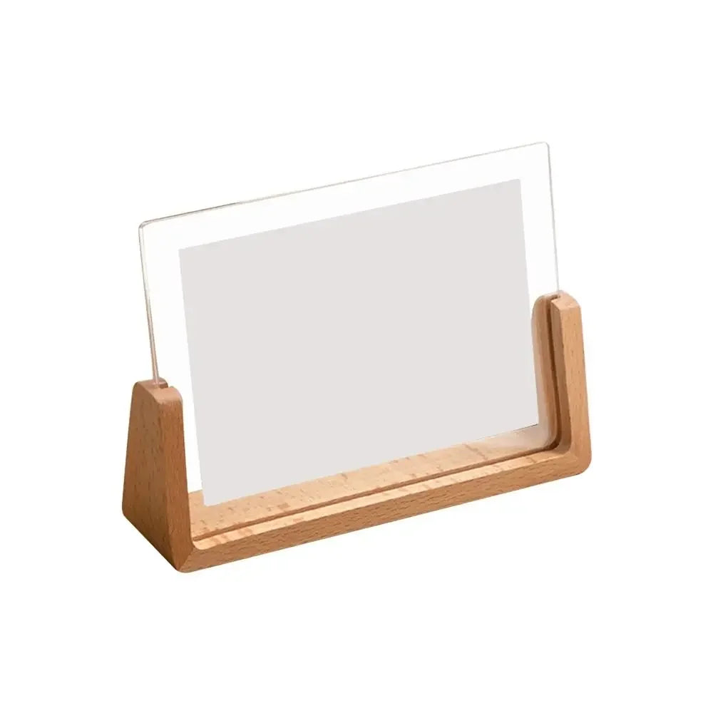 Walnuss / Buche Kreativer Acryl U Form Bilderrahmen – Transparenter Holz Desktop Fotorahmen Kaufschwan® 10.2x15.2cm-B