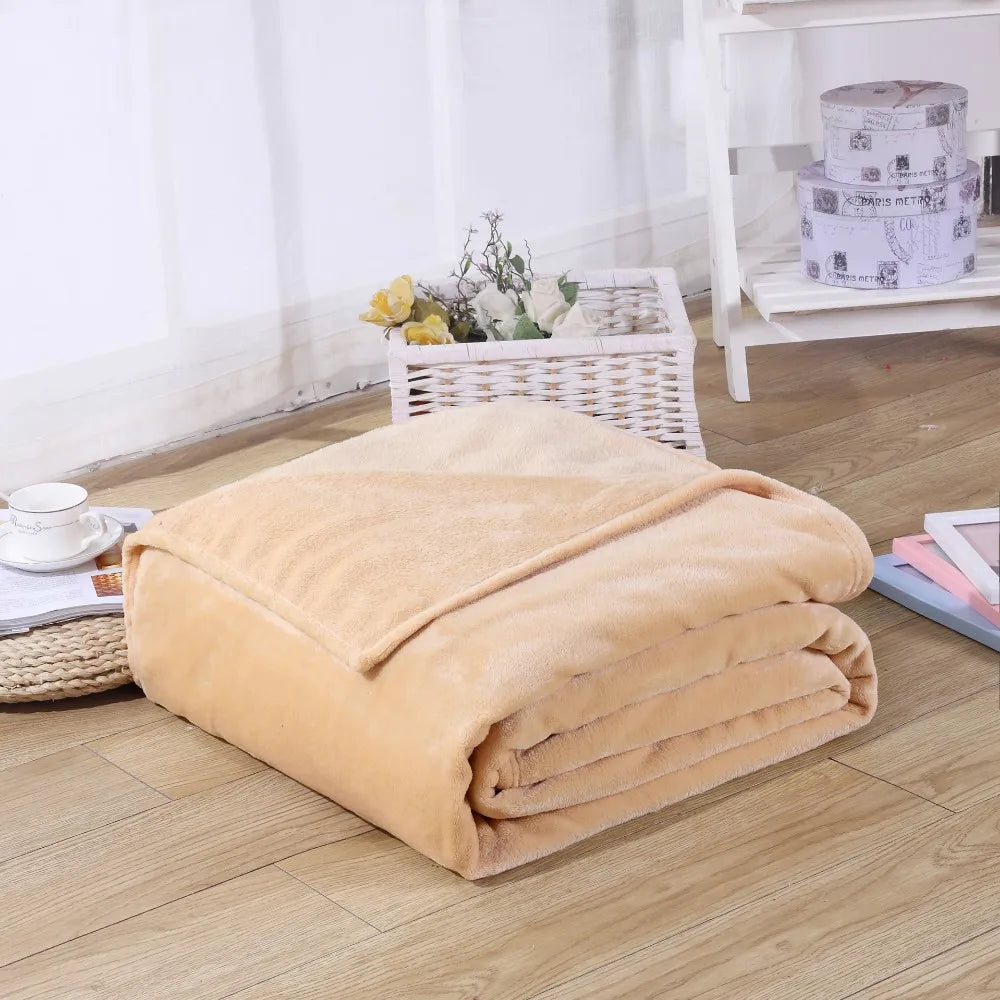 Korallfleece Flanell Decke – Weiche, warme und leichte Bettdecke, Sofabezug, Einfarbig Blau & Rosa Kariert Kunstpelz Kaufschwan®