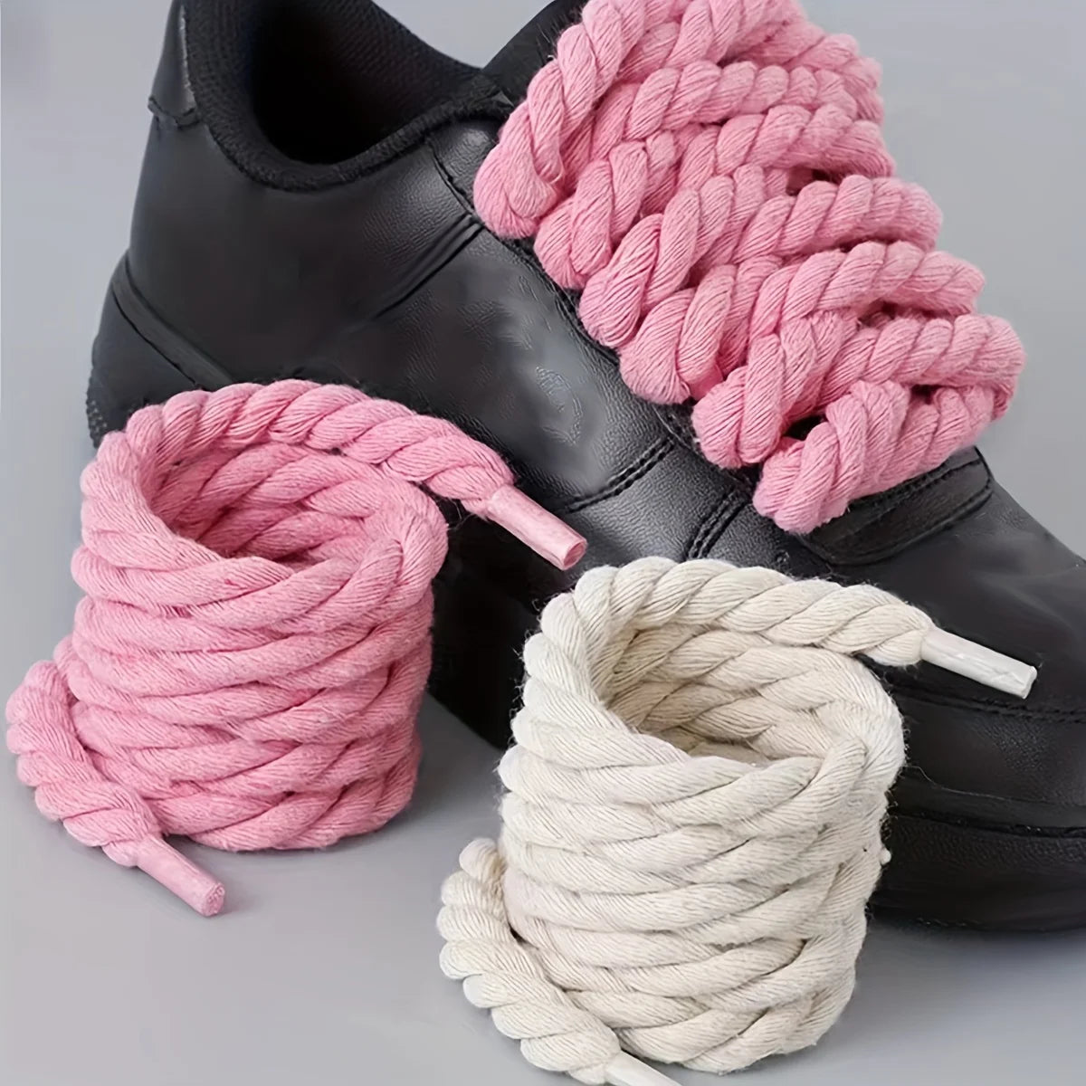 Handgefertigte Geflochtene Schnürsenkel – Robuste Dicke Canvas Laces | Modische Accessoires für Sneaker, Freizeit- & Leichte Schuhe Kaufschwan®