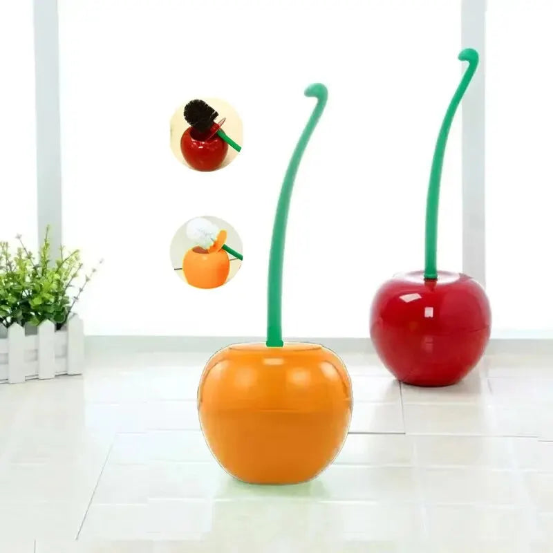 Kreatives Kirsch-Toilettenbürstenset – Rotes WC-Bürstenset mit Halter für Badezimmerdekor Kaufschwan®