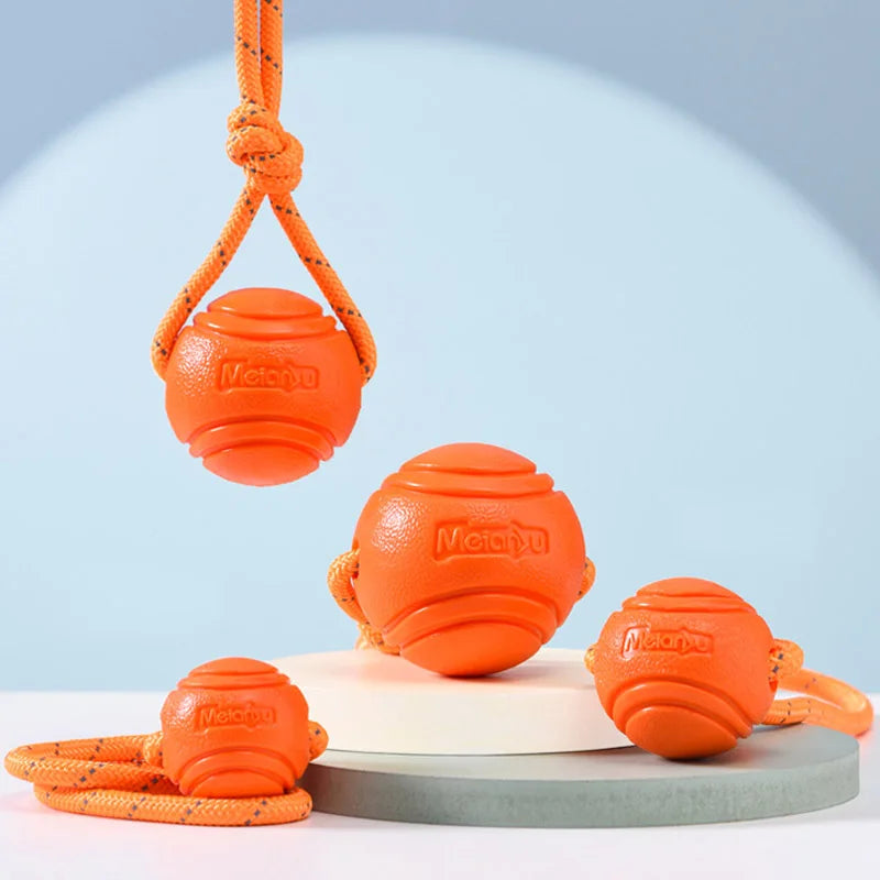 Hund Trainingsball mit Seil – Baumwoll Seilspielzeug zum Ziehen und Werfen Kaufschwan®