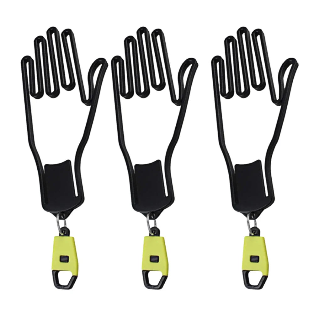 3-in-1 Golf Handschuhhalter – Tragbarer Kunststoff Trockner, Aufhänger & Former | Langlebiger Handschuhspanner & Displayständer Kaufschwan® Gelb – 3 Stück