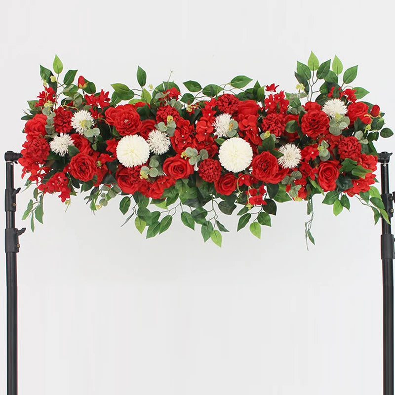 100cm Luxus Künstliche Weiße Rosen – Elegantes Kunstblumen-Arrangement für Hochzeitstische, Rückwände, Bögen & Bühnen Dekoration Kaufschwan®