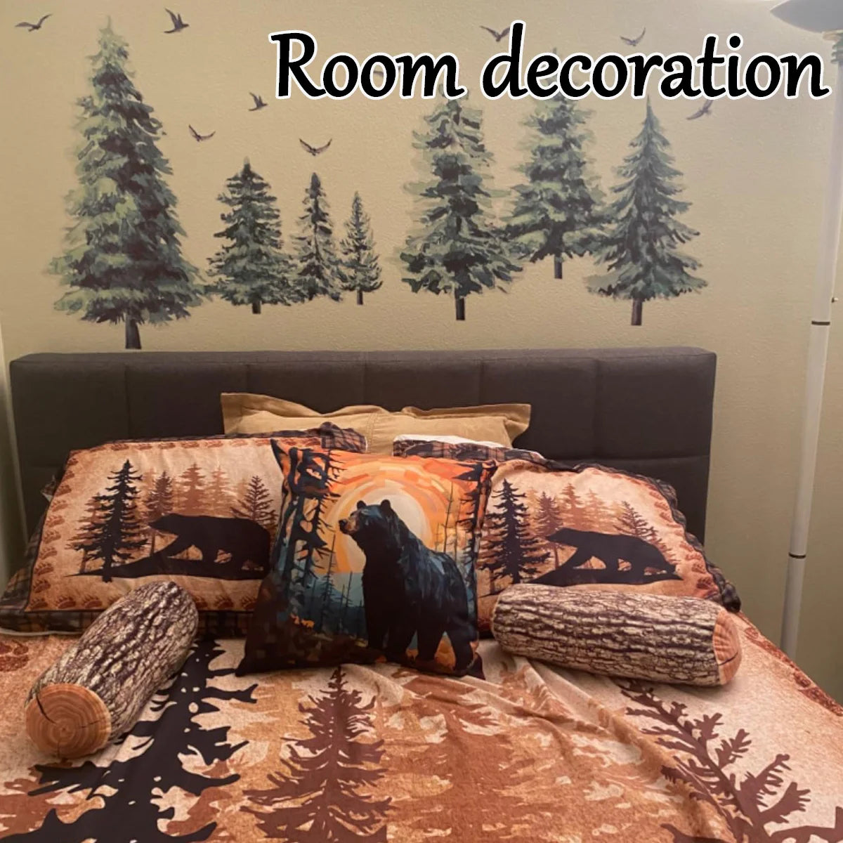 Dekoratives Rundes Holz Optik Kissen | Bequemes Holzstamm-Kissen | Zuhause, Sofa, Schlafzimmer & Wohnzimmer Dekoration Kaufschwan®