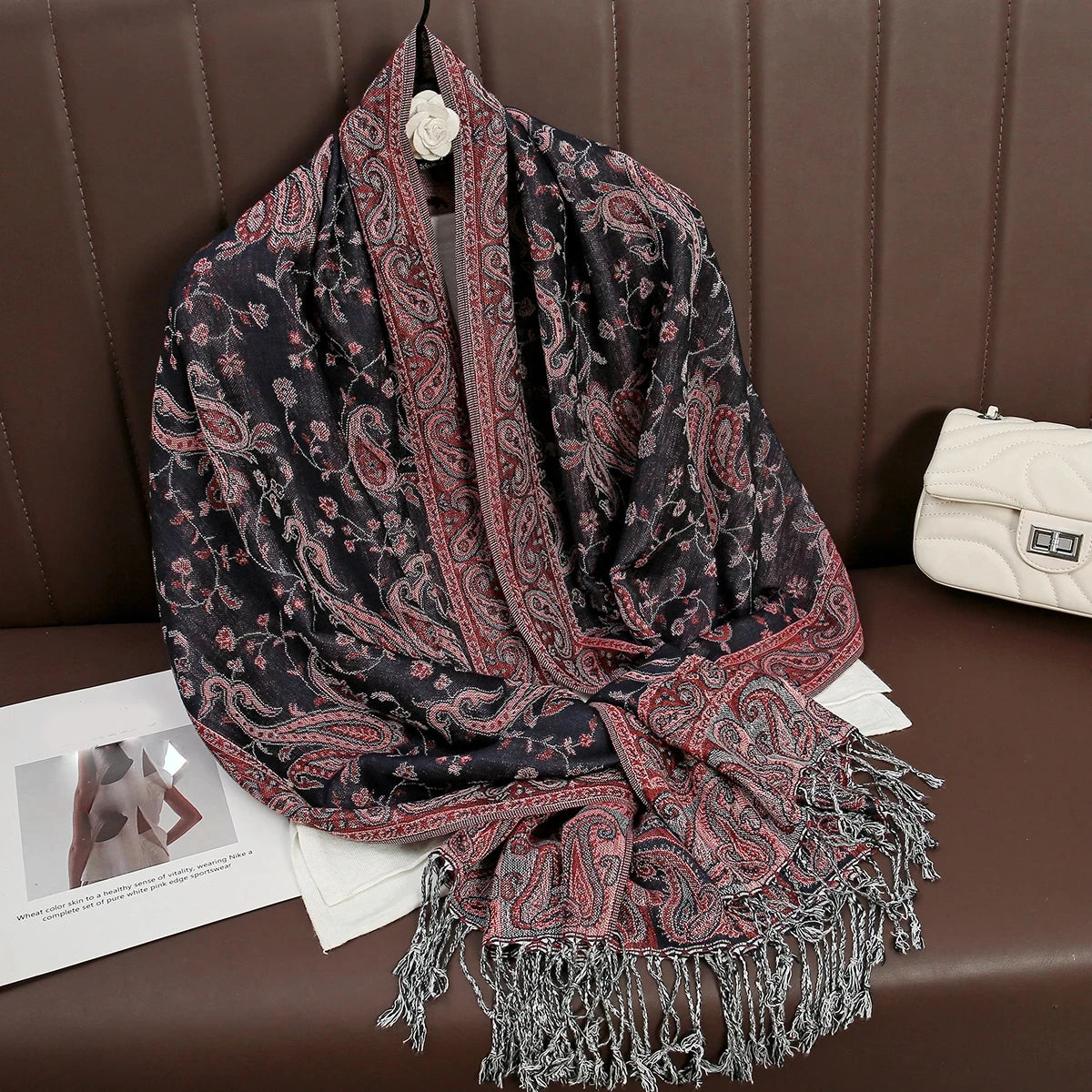 Pashmina Hijab Schal – Damen Langer Kaschmir Schal | Luxus Weicher Foulard, Turban & Muslimisches Kopftuch Kaufschwan® Dunkelgrau