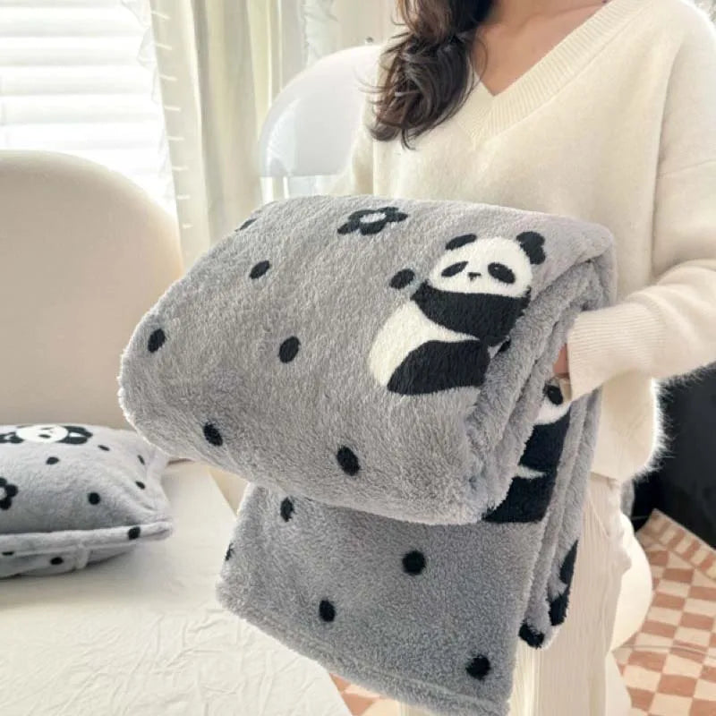 Rosa Weiß Flanell Panda Fleece Decke – Weiche, bequeme Kuscheldecke für Sofa, Bett & Büro Kaufschwan® Panda 120x200cm