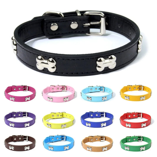 Knochen Leder Hundehalsband Strapazierfähig Verstellbar für Kleine Große Hunde Katzen Welpen Kaufschwan®