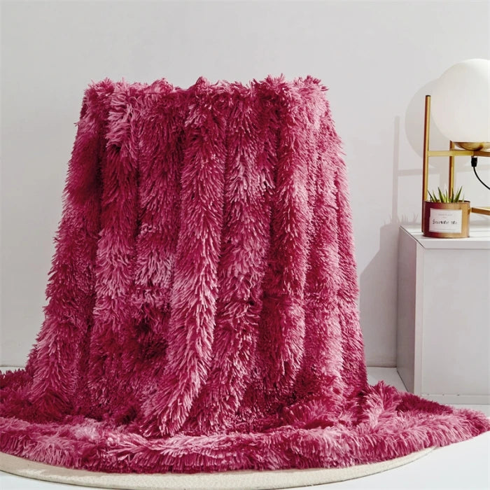 Vier-Jahreszeiten Universelle Nerz-Fleece-Decke – Flauschige Tie-Dye Einfarbige Decke für Wärme und Komfort