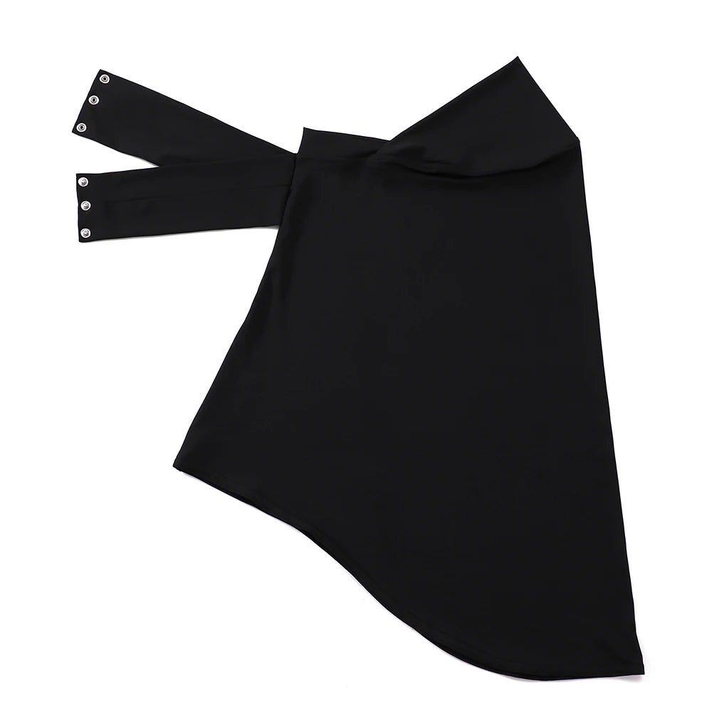 Schnellverschluss Hijab – Premium Jersey Schal mit Bändern & Knöpfen | Vollbedeckende Unterhaube Turban für Muslimische Frauen Kaufschwan® Schwarz