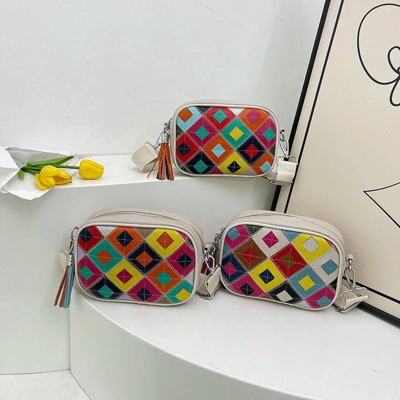 Kleine Bunte Ledertasche – Luxus Damen Handtasche, Crossbody & Schultertasche in Hochwertiger Verarbeitung
