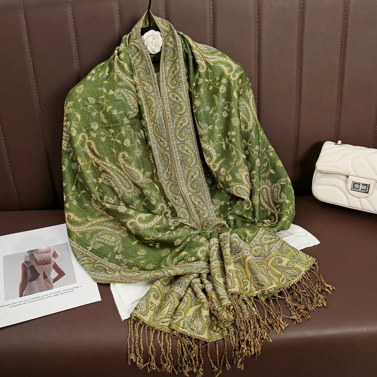Pashmina Hijab Schal – Damen Langer Kaschmir Schal | Luxus Weicher Foulard, Turban & Muslimisches Kopftuch Kaufschwan® Olivgrün
