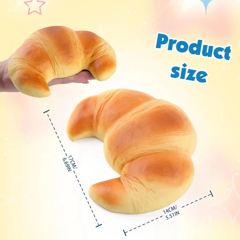 Croissant-Squishy-Stressball – Weiches Klebriges Slow-Rising Brot-Knautsch-, Fidget- & Sensorikspielzeug für Entspannung & Partygeschenke Kaufschwan® L