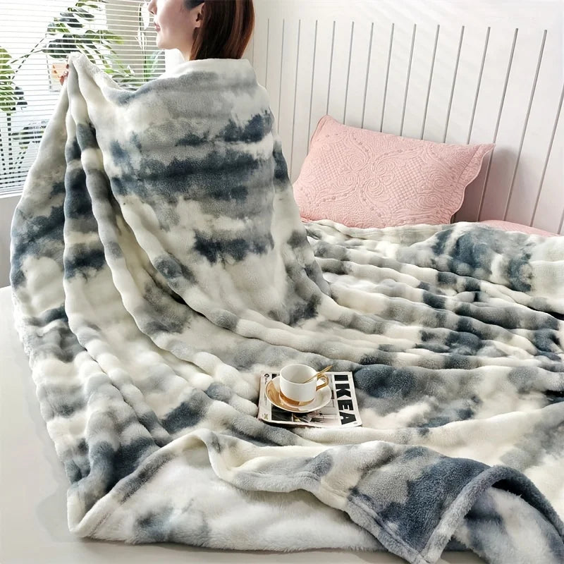 Luxuriöse Kunstkaninchenfell Decke – Weicher, dicker und warmer Überwurf für alle Jahreszeiten, vielseitig für Sofa, Schal, Reisen & Geschenk Kaufschwan®