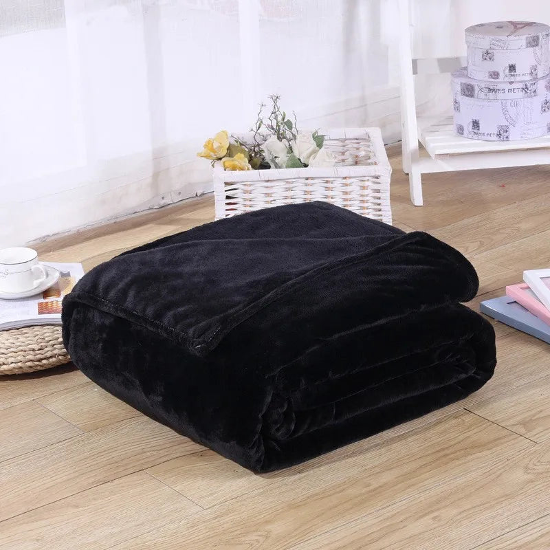 Korallfleece Flanell Decke – Weiche, warme und leichte Bettdecke, Sofabezug, Einfarbig Blau & Rosa Kariert Kunstpelz Kaufschwan®