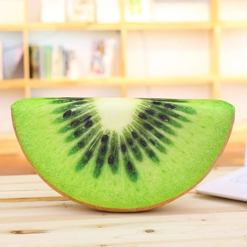 Realistisches 3D Obst Plüschkissen | Wassermelone, Orange, Kiwi & Pomelo | Weiche Schwamminnenfüllung | Kinder, Büro & Zuhause Kaufschwan® Design 7 - 39cm