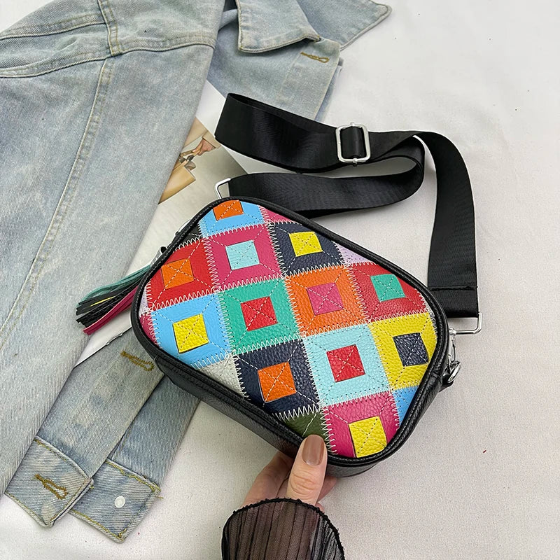 Kleine Bunte Ledertasche – Luxus Damen Handtasche, Crossbody & Schultertasche in Hochwertiger Verarbeitung