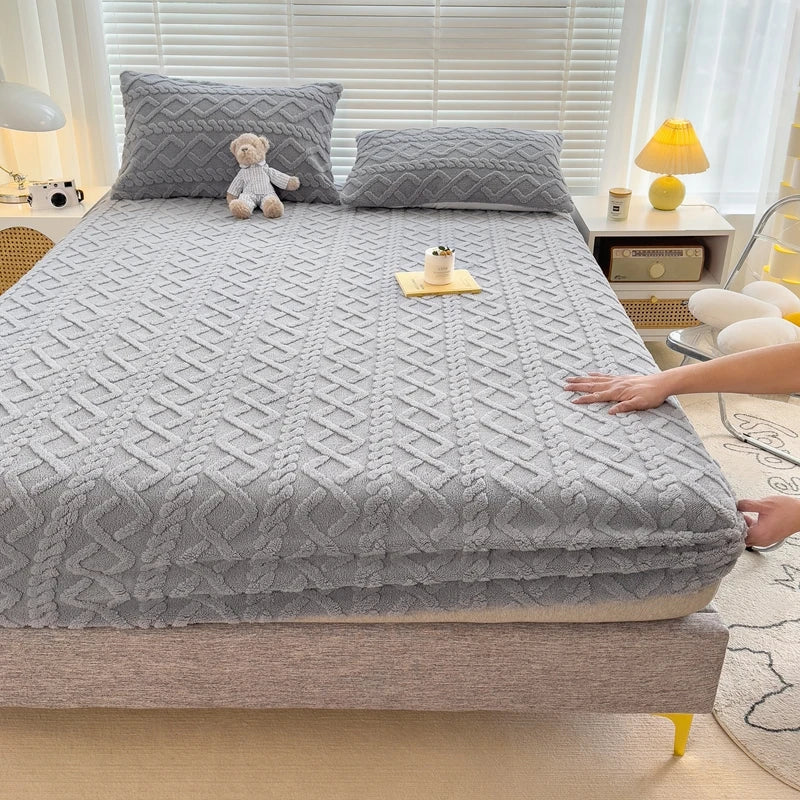3D Prägung Samt Matratzenschoner – Verdicktes Winter Warm Spannbettlaken & Matratzenschutz Kaufschwan®