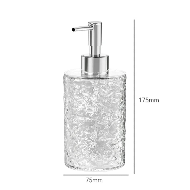 Luxuriöser transparenter Badezimmer-Seifenspender – Wiederverwendbare Handpumpflasche für Duschgel & Flüssigseife Kaufschwan® 400ml-Rund Klar