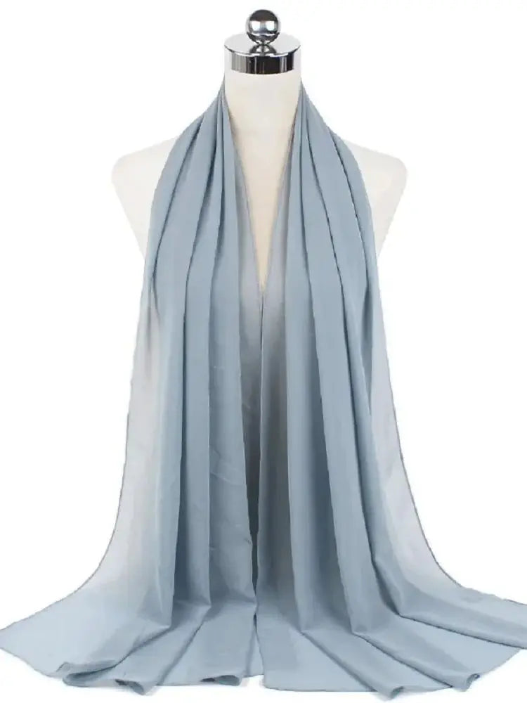 Damen Hijab aus Chiffon – Sofort Tragbares Kopftuch | Einfarbiger Instant Hijab Schal, Arabischer Wrap & Islamischer Schal Kaufschwan® Hellblau
