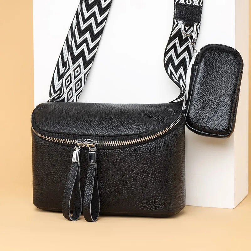 Damen Brusttasche – Hochwertige Rindsleder Crossbody, Gürteltasche & Handtasche mit Kleiner Geldbörse Kaufschwan®