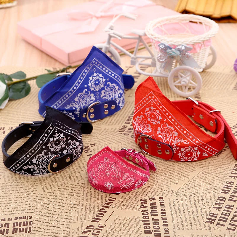 PU Leder Hundehalsband mit Schal Verstellbar Stilvolles Halsband für Kleine Mittelgroße Hunde Welpen Kaufschwan®