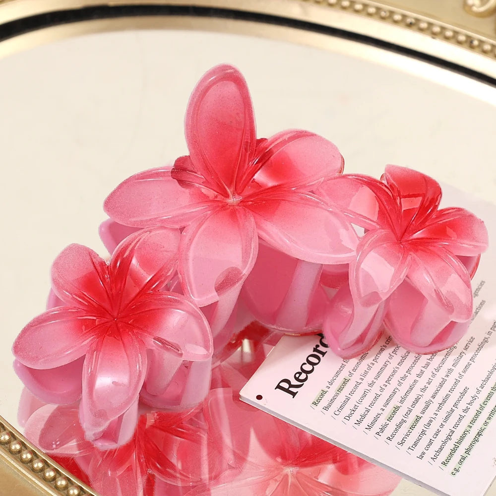 Blumen-Haarklammer – Retro Bunter Haar-Clip Kaufschwan® Rot