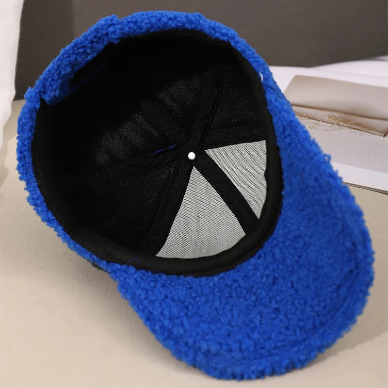 Neue 16 Farben Herbst Winter Baseballkappe | Damen Kappe aus Kunstlammwolle | Warme Plüsch Baseballkappe Kaufschwan®