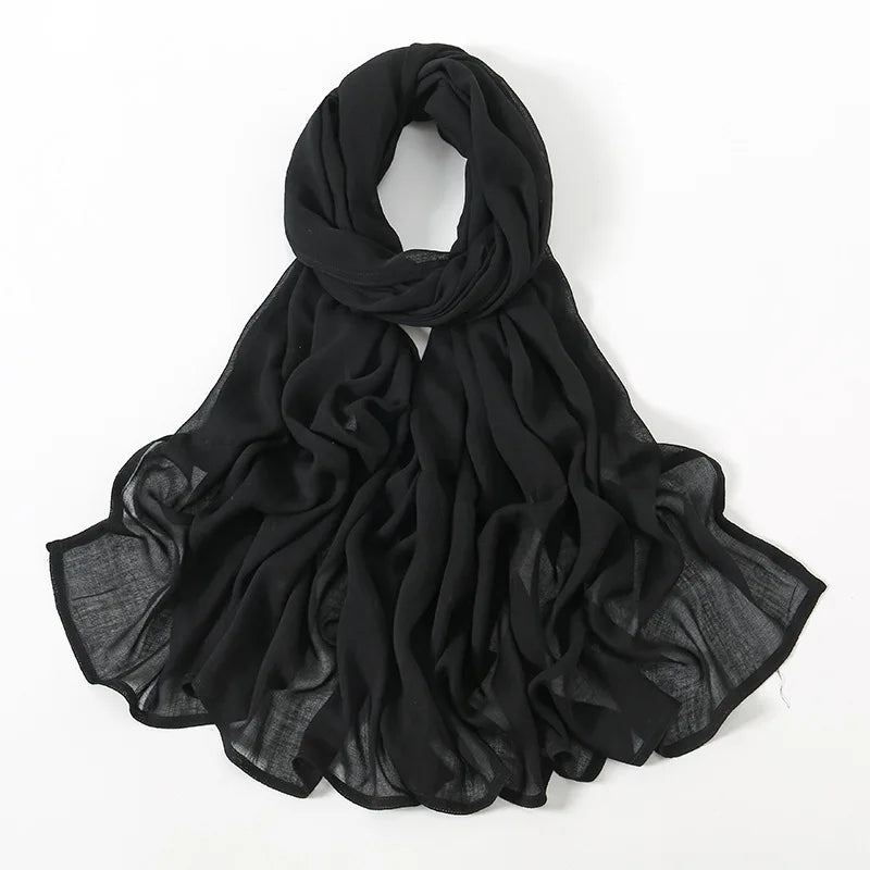 Damen Hijab Schal aus Baumwolle, Rayon & Modal – Großformat 190×85cm | Muslimisches Kopftuch, Eleganter Turban & Umschlagtuch