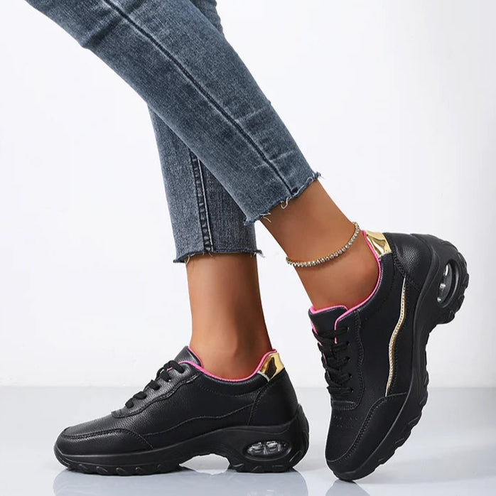 Damen Plateau-Sneaker – Designer Luxus Schuhe | Chunky Wedges Sportschuhe für Freizeit, Wandern & Alltag Kaufschwan®