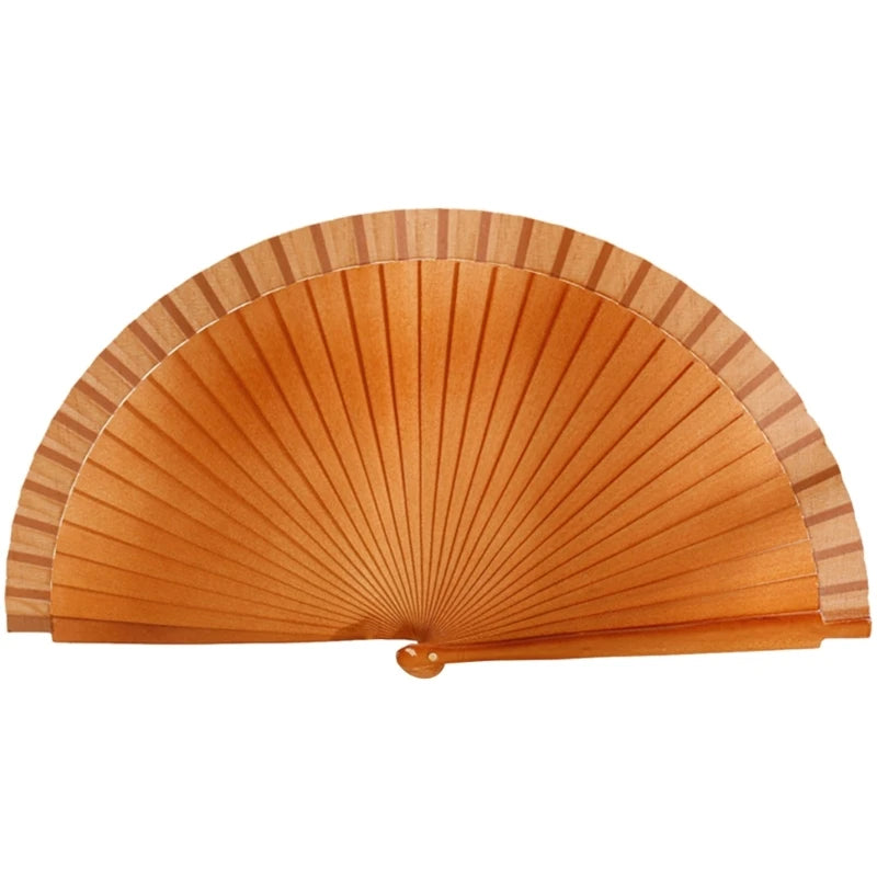 Eleganter Holzfächer | Klassischer Spanischer Faltfächer | Einfarbiger Vintage-Handfächer für Hochzeiten, Partys & Tanzaufführungen Kaufschwan® Braun
