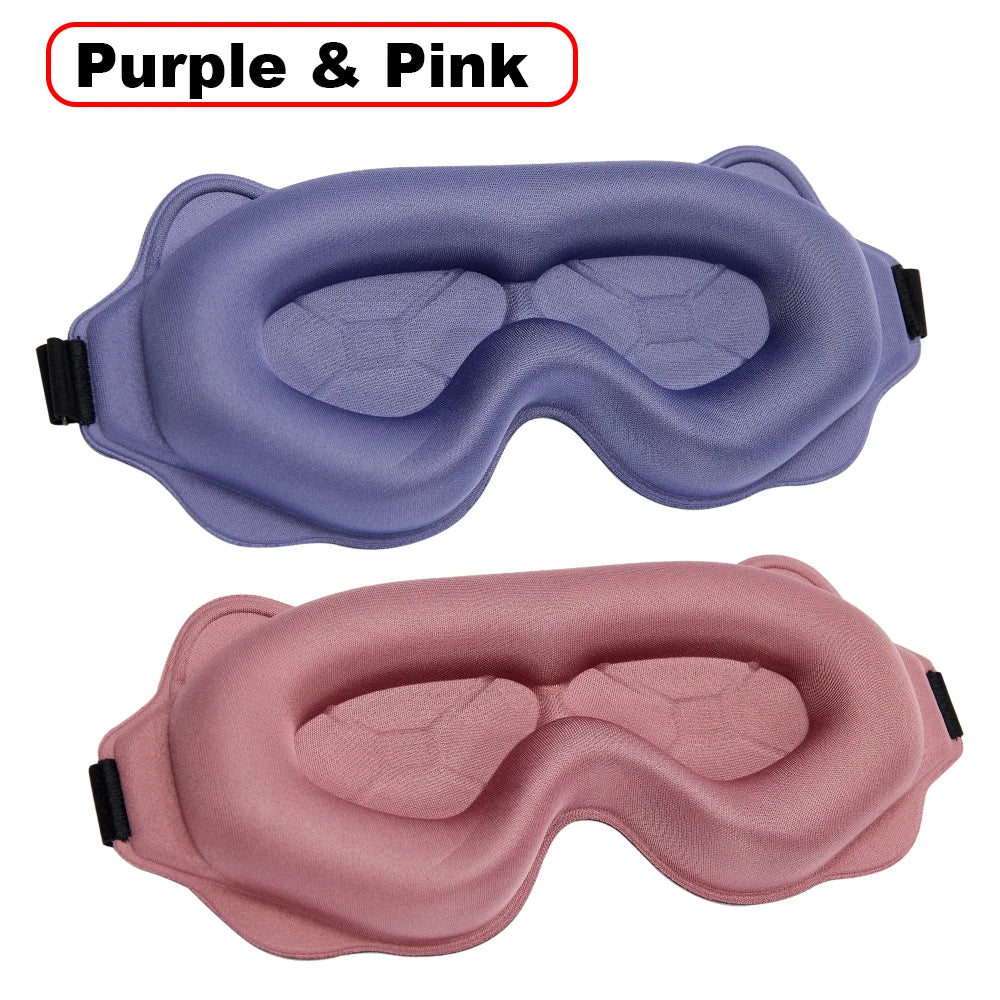 Schlafmaske Augenklappe | Leichte Reise-Augenmaske | Tragbare 3D Schlafmaske für Nacht & Entspannung Kaufschwan® Rosa und Lila
