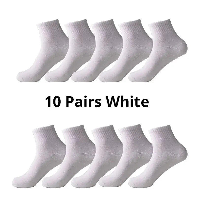 10 Paare Herren Atmungsaktive Komfort-Bürosocken | Freizeit- & Businesssocken für Sneaker & Arbeit | Ganzjahres Kaufschwan® 10 Paare Weiß Einheitsgröße