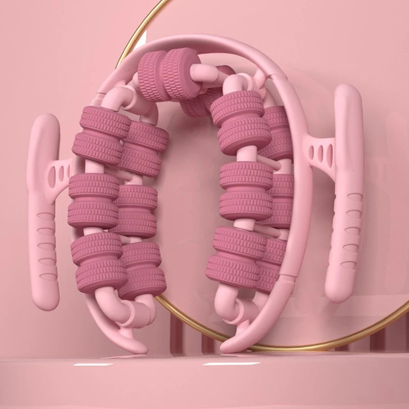 28-Rad-Ringförmiger Bein-Klemm-Massager | Anti-Cellulite & Körper-Slimming-Roller Kaufschwan® Rosa