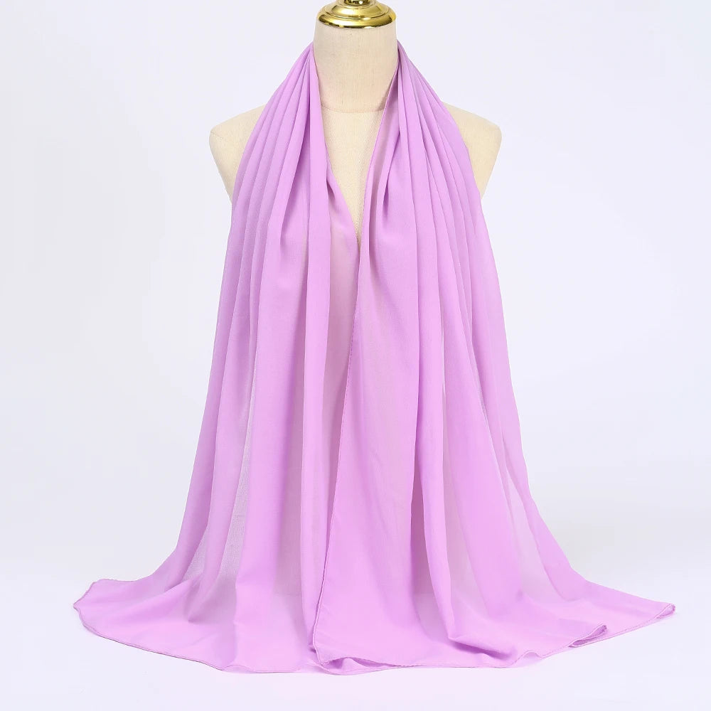 Muslimischer Chiffon Hijab Schal – Damen Langer Einfarbiger Kopf Schal | Eleganter Jersey Schleier & Modisches Umschlagtuch Kaufschwan®