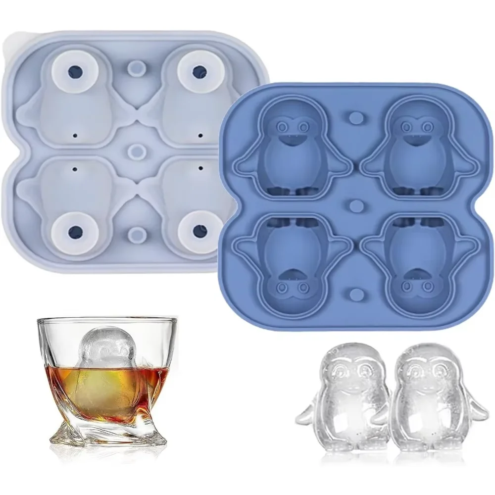 Pinguin Eiswürfelform aus Silikon – Für Whiskey, Cocktails & Getränke Kaufschwan® Blau